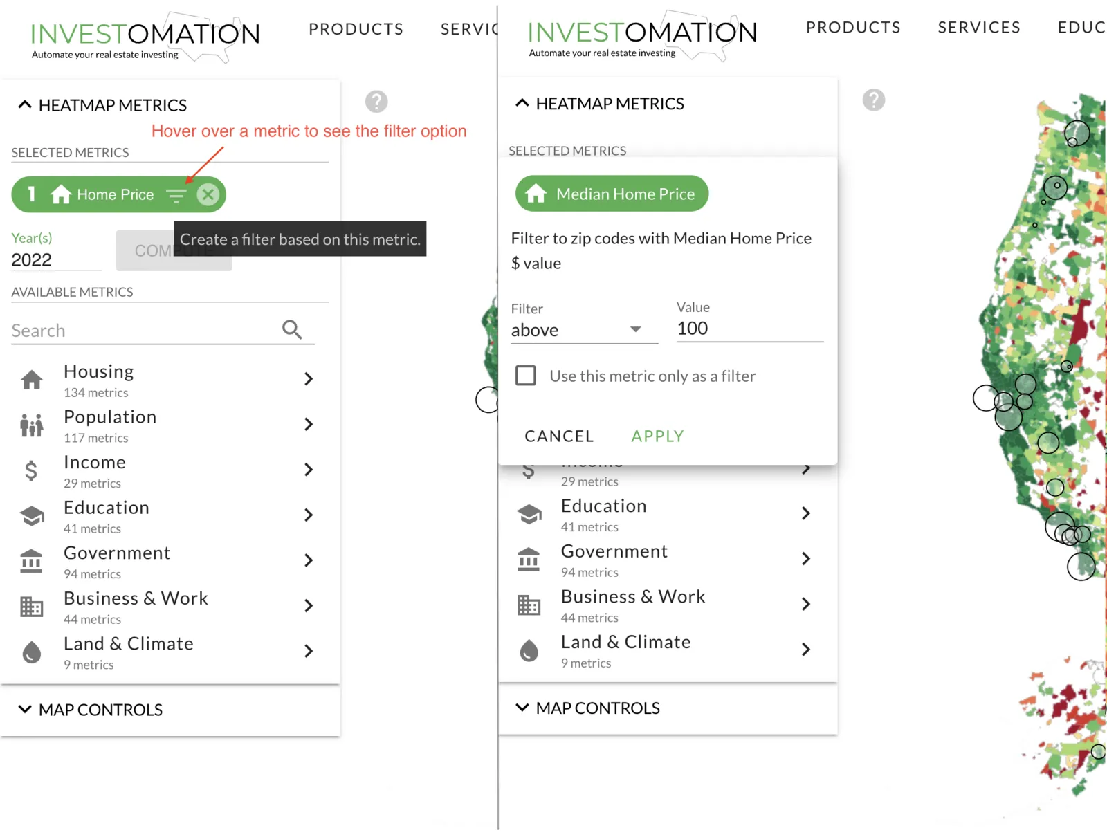 ranked metric filter